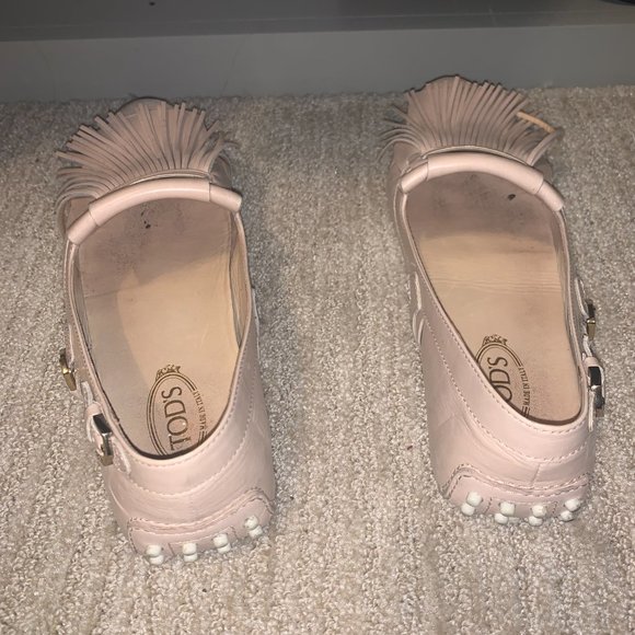 Tod Fringe Light Pink Flats - Picture 2 of 5
